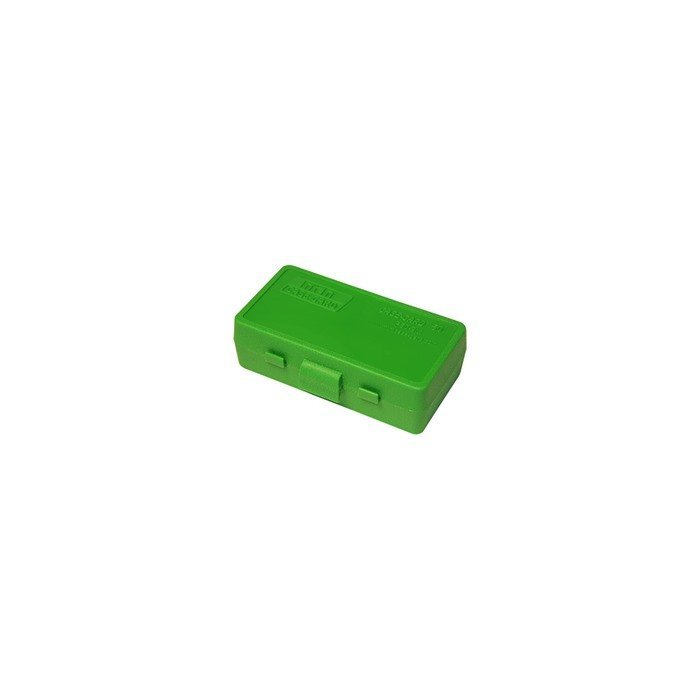 MTM Case-Gard P-50 Series 50 Round Handgun Ammo Box .44 Mag., .44 Spec., .41 Mag., .45 Long Colt - Clear Green