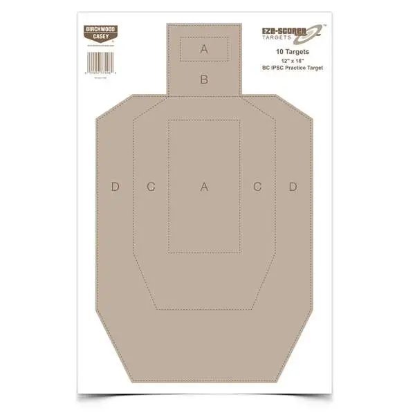 Birchwood Casey EZE-Scorer IPSC Practice Target 12" x 18" 100 Pack 37018