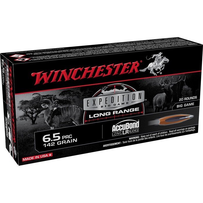 Winchester Ammo Expedition Big Game Long Range 6.5 PRC 142 gr 3020 fps Nosler AccuBond Long-Range 20 Bx/10 Cs