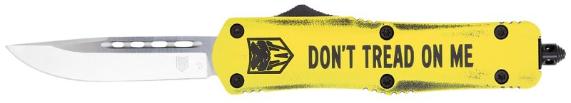 CobraTec Knives FS-3 MDTOMFS3DNS 3 In D2 OTF Yellow Cerakote Handle