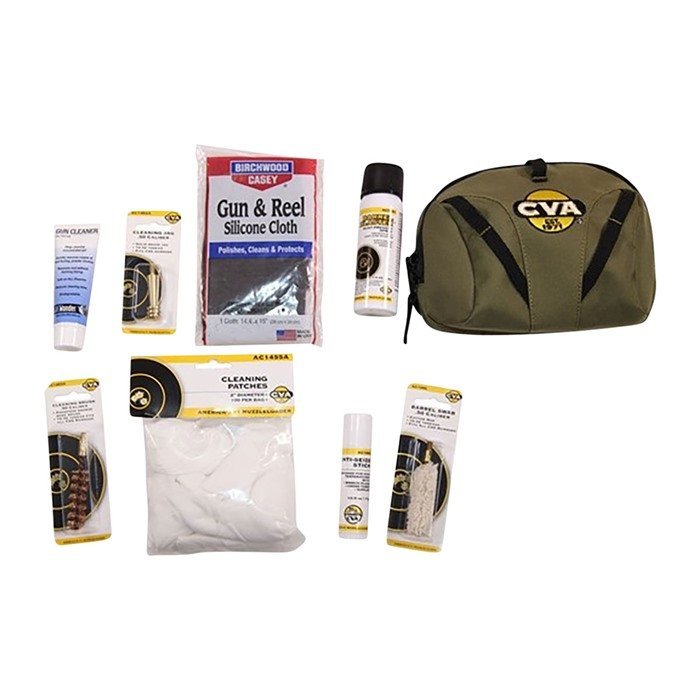 CVA AA1722 Field Cleaning Kit .50 Caliber 8 Piece Soft Nylon Green
