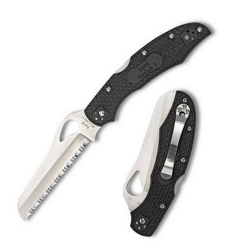 Spyderco Byrd Cara 2 Rescue Serrated Folding Knife Black