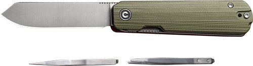 Civivi KNIFE SENDY 2.83" MILLED GREEN/RED G-10 CLAM PK