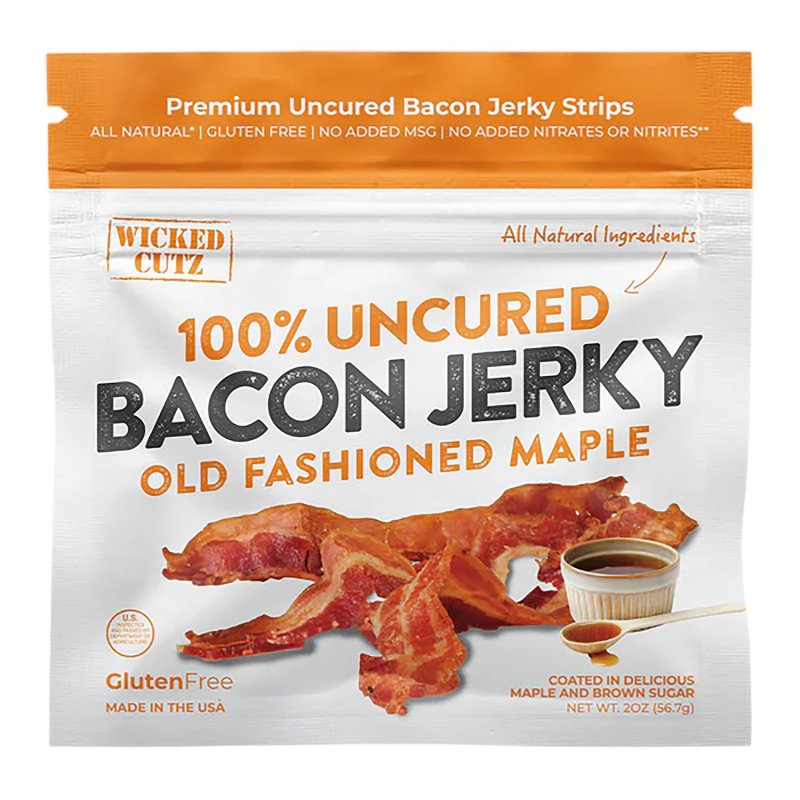 WICKED WCPJ02MA Old Fashioned Maple Bacon Jerky 2-Serving 10-Pack