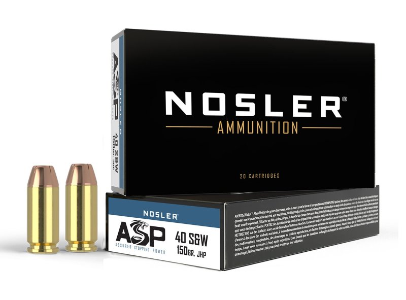 Nosler 51181 40 S&W 150 Grain Jacketed Hollow Point 50 Rounds Box