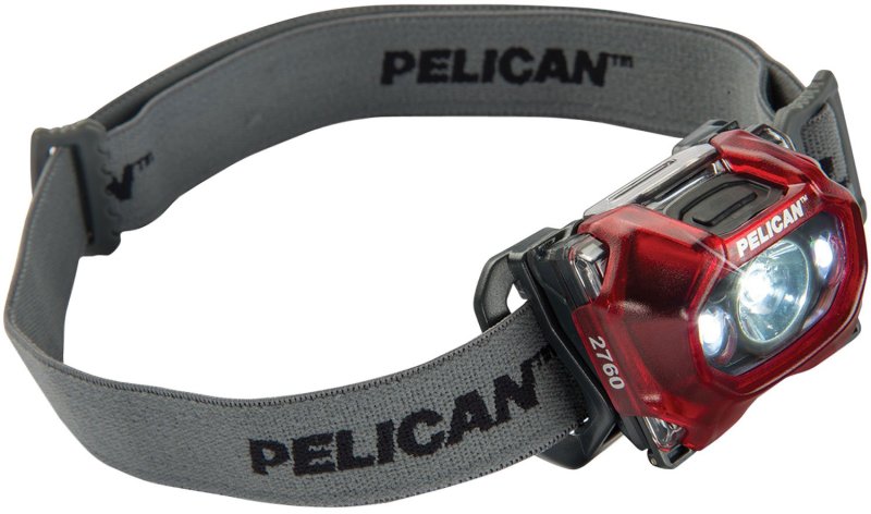 PELICAN 2760C Headlamp LED 42-289 Lumens AAA Polymer Red