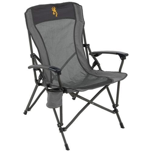 Browning Fireside Gold Buckmark Chair Charcoal Gray Steel 300 Pounds