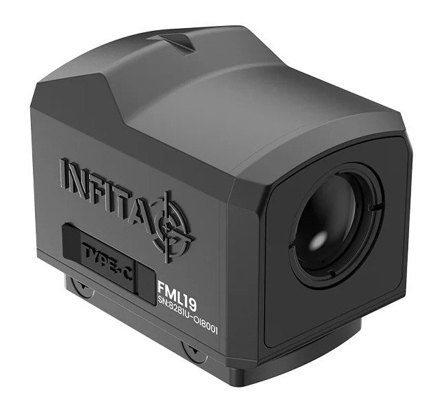 INFITAC Fast Mini Pistol/Rifle Sight - Black 19mm Lens Thermal Tech Touch Screen Standard RMR Footprint Auto Brightness FML19