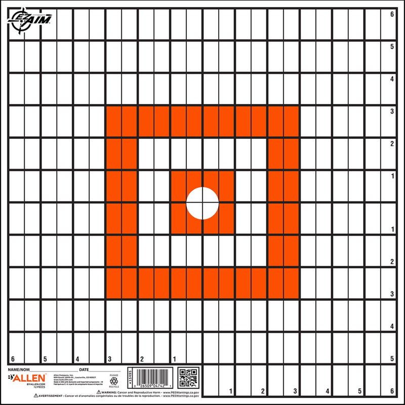 Allen EZ AIM Paper Grid Target 12x12 12 Pack