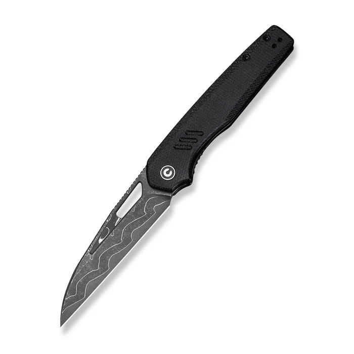 CIVIVI Guile Black Canvas Micarta Front Flipper Thumb-Hole Knife