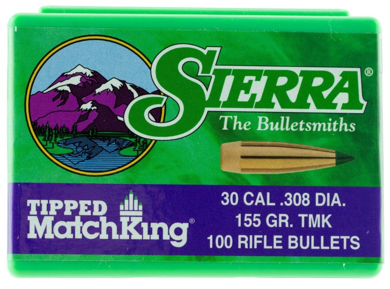 30Cal 155Gr TMKMAT Rifle Bullets - 100 Count Box