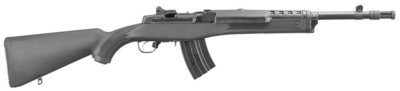 Ruger 5854 Mini Thirty 7.62x39mm Rifle: Black Synthetic Stock, Blued Alloy Steel, Adjustable Sights, 16.12" Barrel, 36.75" Overall, 20-Round Capacity, 6.75 lbs