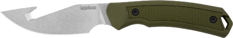 KERSHAW 1883GH Fixed Blade Knife w/ Gut Hook Olive Sheath