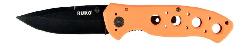RUKO RUK0075BZ Blaze Orange Folding Knife 440A Steel