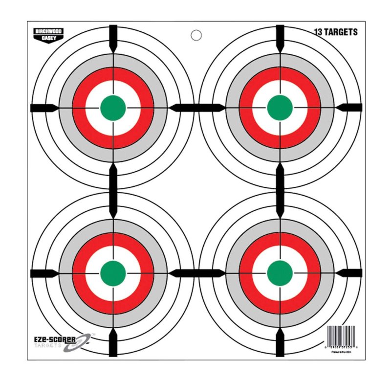 Birchwood Casey EZE-Scorer 12" Multi-Color Bullseye Paper Target 13 Pack