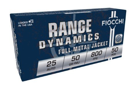 Fiocchi 25AP 25ACP 50gr Full Metal Jacket 50 Per Box /20 Case