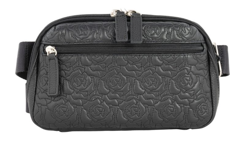 GTM GTM-117/RSE Black Zippered Waistpack Crossbody Lambskin