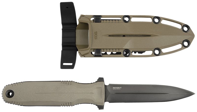SOG Pentagon FX SOG17610257 4.77 In Spear Point Blade G10 Handle