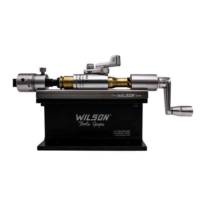 Wilson Stainless Case Trimmer Kit with Micro-Adjust Stop .50 Cal wtih 50 BMG Holder Stand and Clamp TiN Cutter