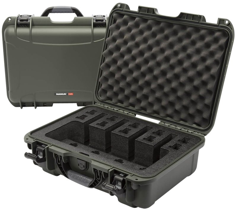 Nanuk 9254UP6 Pistol Case Olive Resin Waterproof Foam 17"x11.8"x6.4"