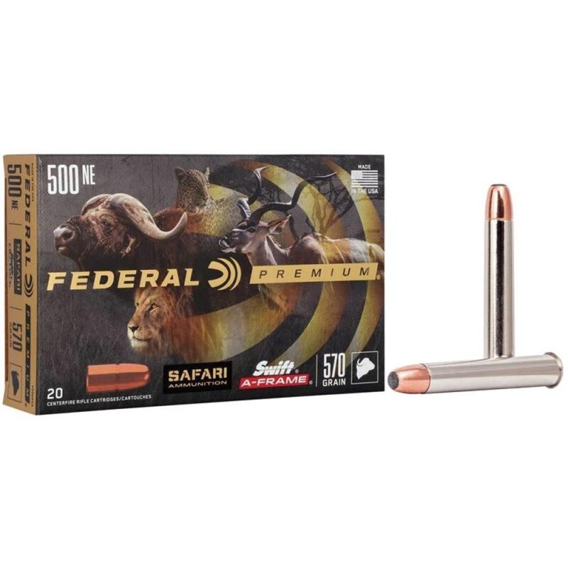 Federal Premium .500 Nitro Express 570 Grain A-Frame 20 Rounds P500NSA