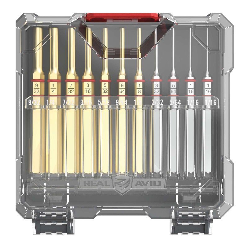 Real Avid AVAPKB Accu-Punch Pin Punch Set Brass/Steel 11-Piece