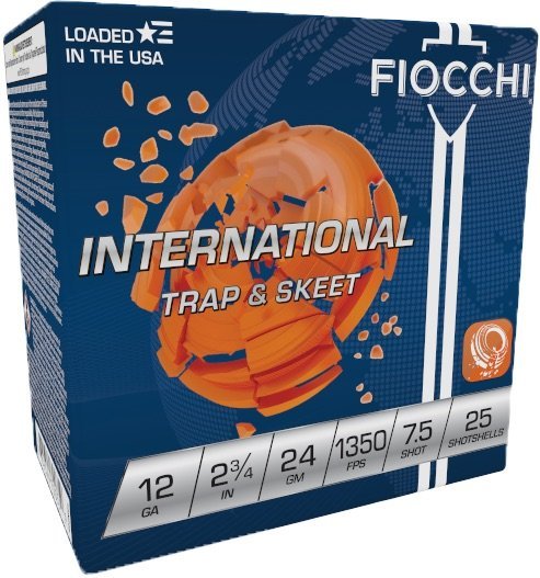 FIOCCHI International Trap & Skeet 12Ga 2.75" #7.5 Lead 25rd Box Shotshells