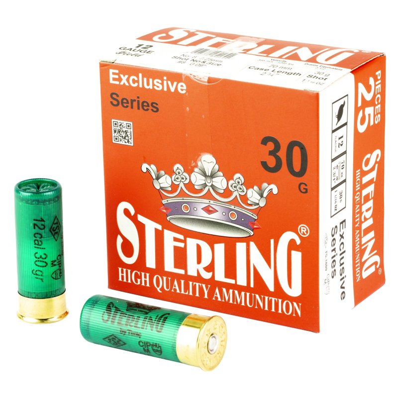 Sterling Exclusive Series 12 Gauge 2.75" #8 Shot 1-1/16 oz 25 Rounds