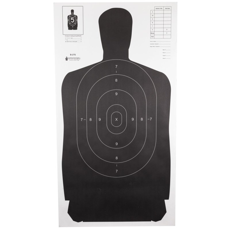 Action Target B27SBLACK100 Silhouette Target 23"x45" Black 100 Pack