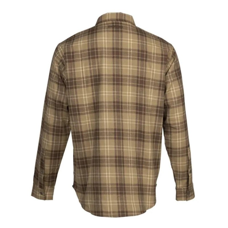 Browning 3012734801 Upland Flannel Shirt Tan S, Cotton/Polyester Blend