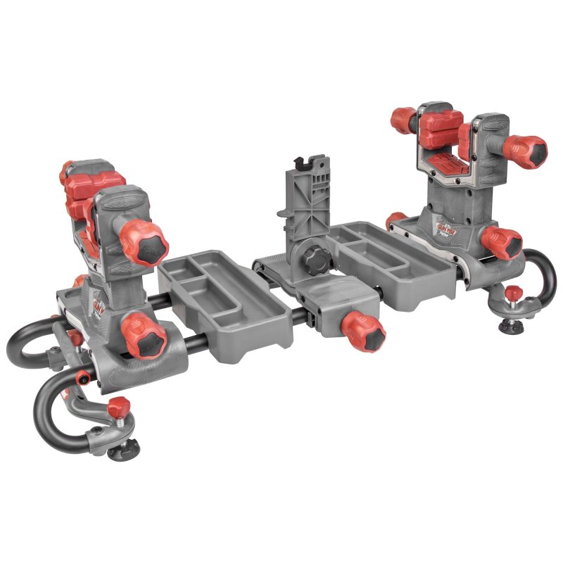 Tipton Ultra Gun Vise 110011 - Rugged, Versatile, Adjustable, with AR Vise Block & Accessory Trays, Gray/Red