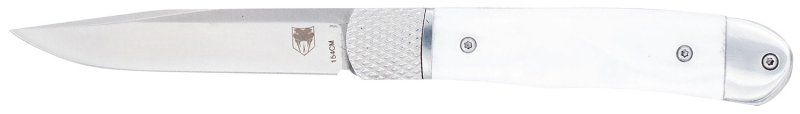 CobraTec CTTHRWTABA154CM Trapper 3.13" 154CM Blade White Abalone Handle