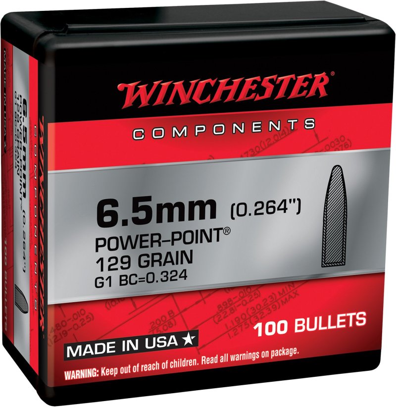 Winchester WB65PP129X Power-Point 6.5 Creedmoor 129gr Ammo 100/Box