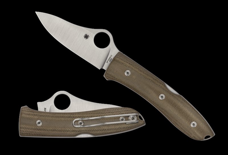 Spyderco SpyOpera 2.67 In M390 Blade Brown Canvas Micarta