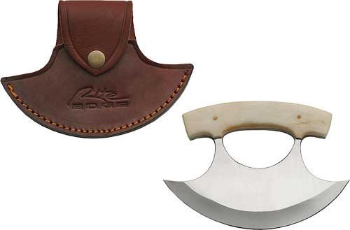 SZCO Supplies Rite Edge Ulu 6In Bone Handle Leather Sheath