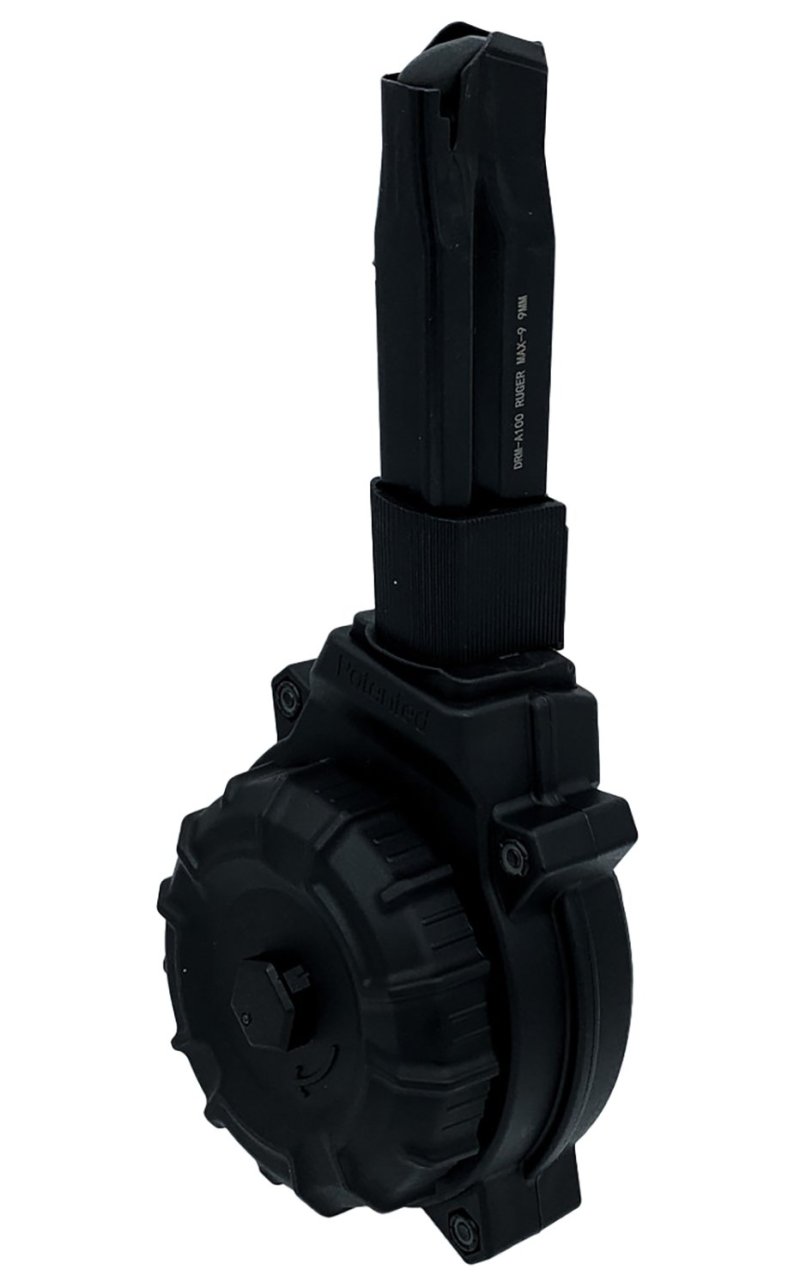 ProMag DRMA100 50rd Drum 9mm Ruger Max-9 Black Polymer