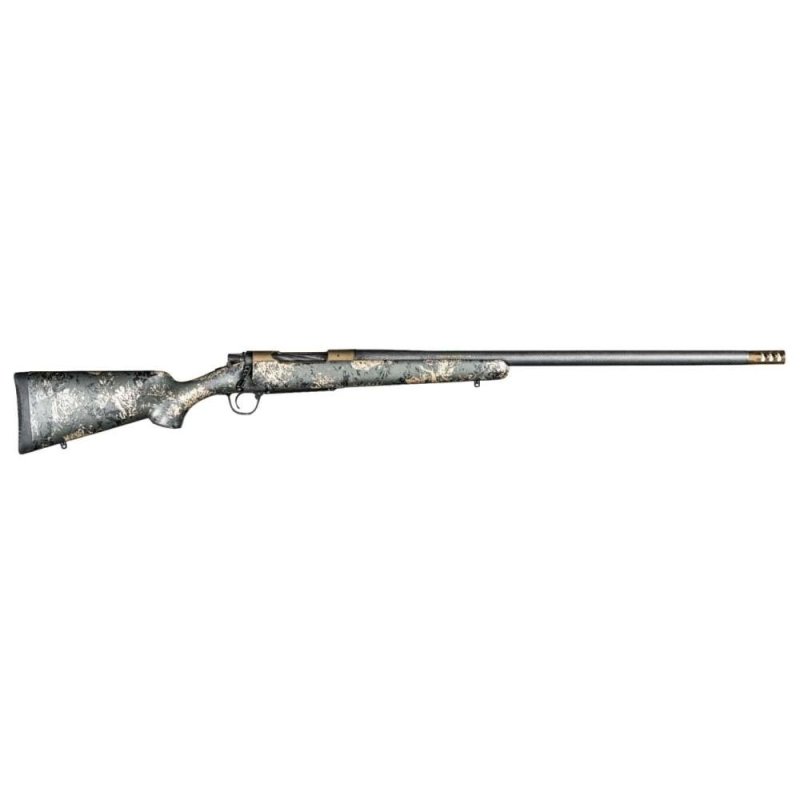 Christensen Arms 8010619800 Ridgeline FFT 308 Win Bolt Action Rifle, Carbon Fiber Wrapped Barrel, Burnt Bronze Cerakote Finish, Green/Black/Tan Stock