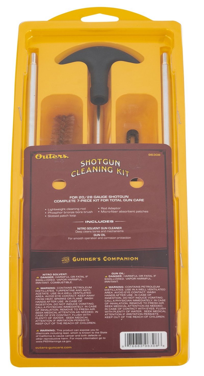 Outers 96308 Aluminum Shotgun Cleaning Kit 20/28 Gauge Clam Pack