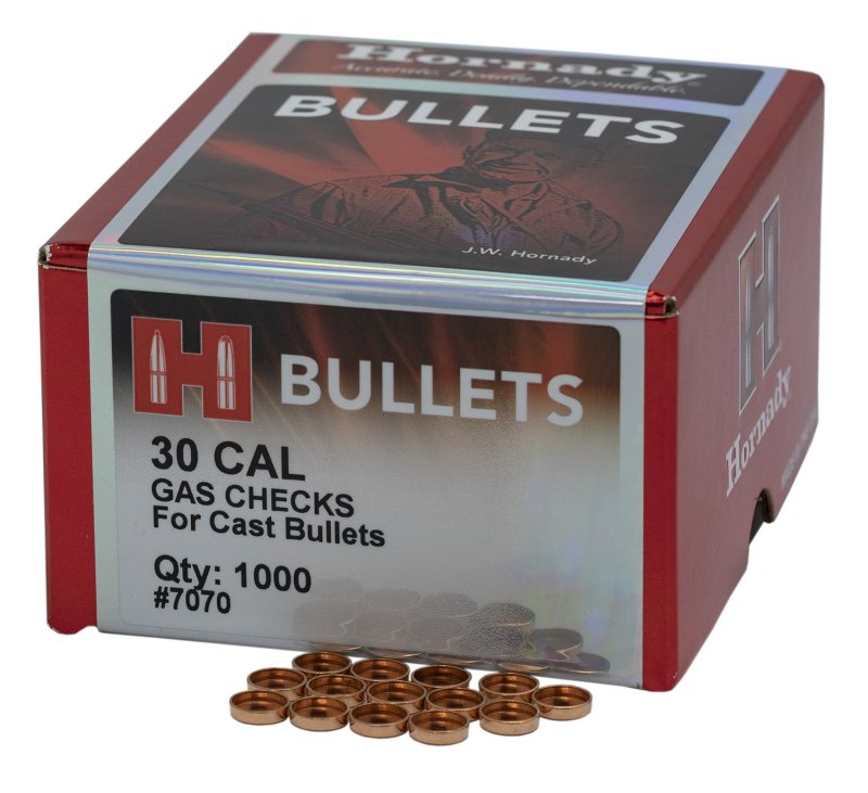 Hornady 7070 Crimp-On Gas Checks 30 Cal Cast Bullets 1000/Box