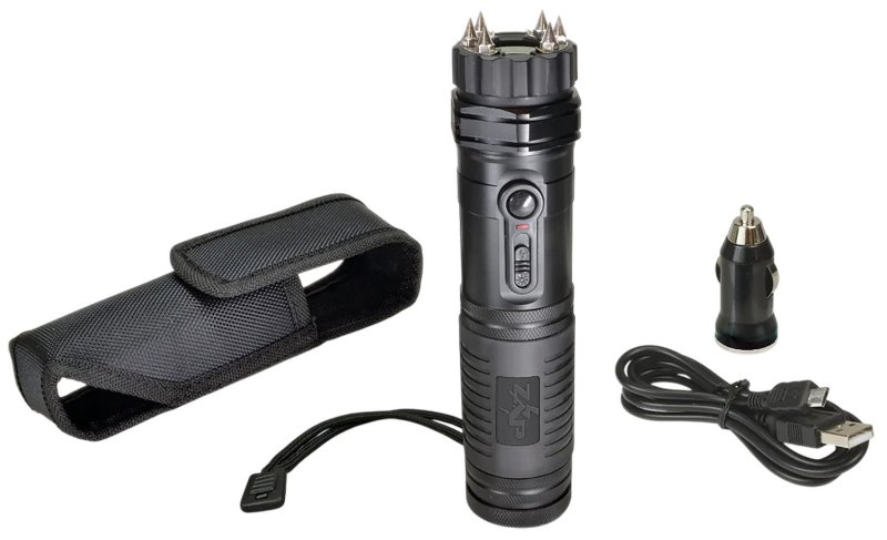 Zap ZAPLE Extreme Stun Gun/Flashlight 1M Volts Black Rechargeable