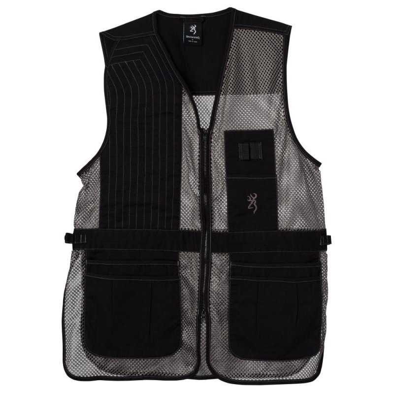 Browning Trapper Creek Mesh Shooting Vest Black/Gray X-Large Right Hand
