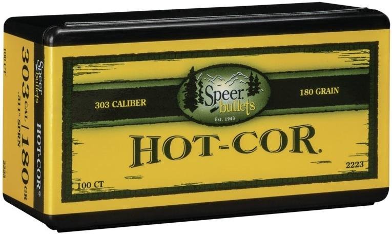 Speer 2223 Hot-Cor .303 Cal 180gr Soft Point Round Nose Bullets 100ct