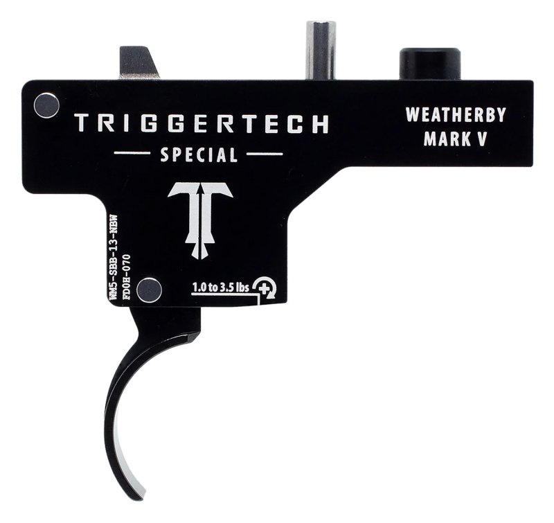 TriggerTech WM5SBB13NBW Curved Trigger 1-3.5 lbs Black PVD Weatherby Mark V