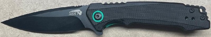 ABKT AB1045BG 3.25 In Blade 4 In Closed G10 Black Handle