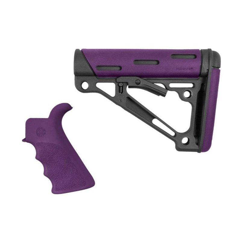 Hogue 15656 AR15/M16 Beavertail Grip OverMolded Collapsible Kit Purple