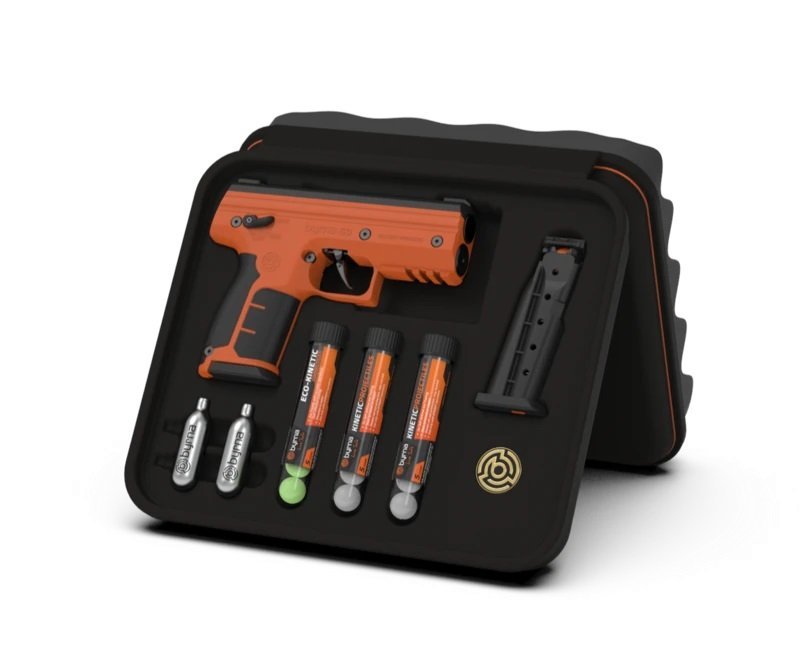 Byrna SK68300ORNKINETIC SD Kinetic Kit .68 Cal CO2 Orange/Black Grip