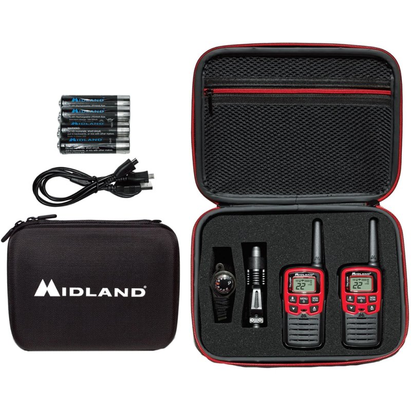 Midland EX37VP Two-Way Radio Kit 26 Mile Range Flashlight Whistle