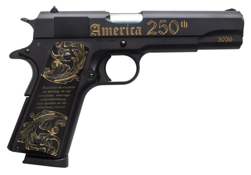 Tisas 1911 America's 250th Full Size .45 ACP 5 In 7+1 Black Gold