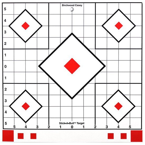 Birchwood Casey 33922 Self-Adhesive Paper Target 12 in 5-Diamond 5 Pack