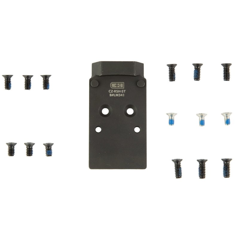 C&H Precision CZ-RSH-ST V4 Optic Mount Plate for CZ P-10, Black Anodized